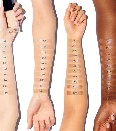 dior forever glow foundation swatches|Dior foundation shade chart.